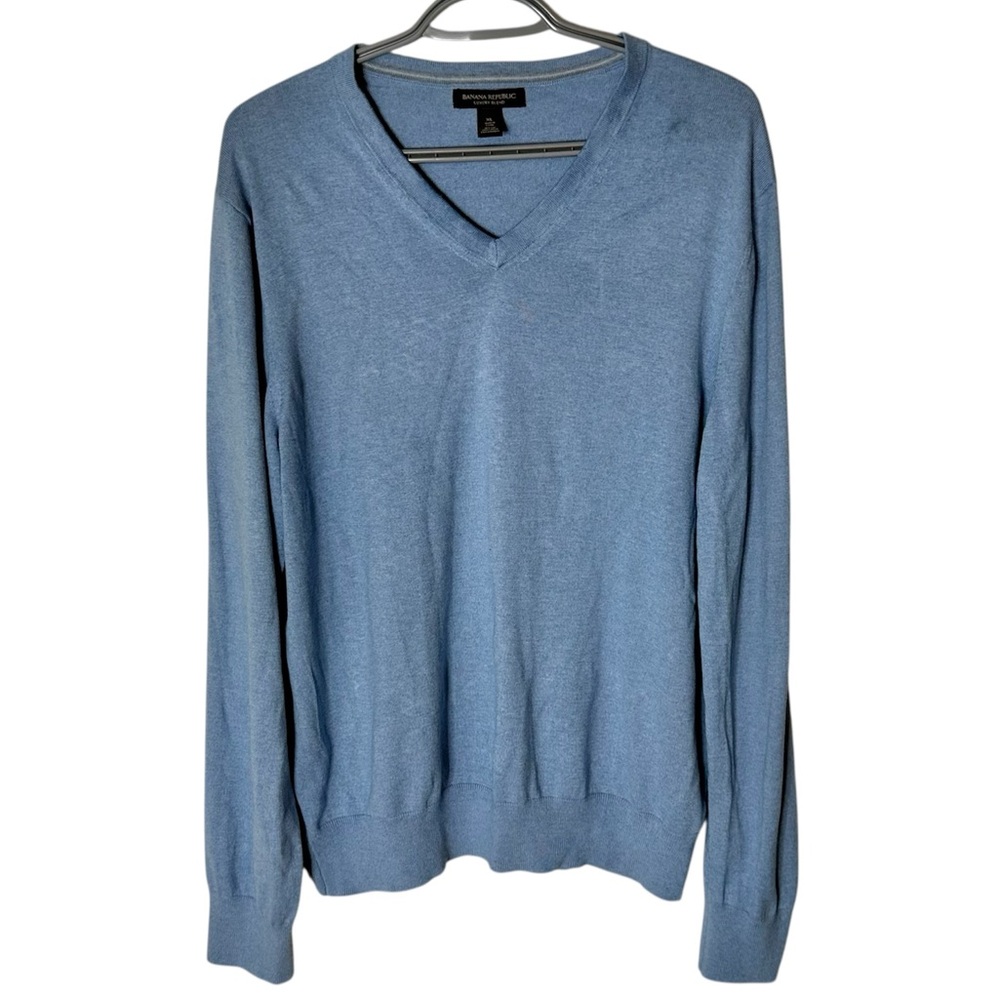 BANANA REPUBLIC Men’s Luxury Blend Silk Cashmere Blend V Neck Knit Sweater Sz XL
